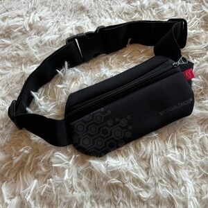 My Tagalongs scuba material black waist belt bag